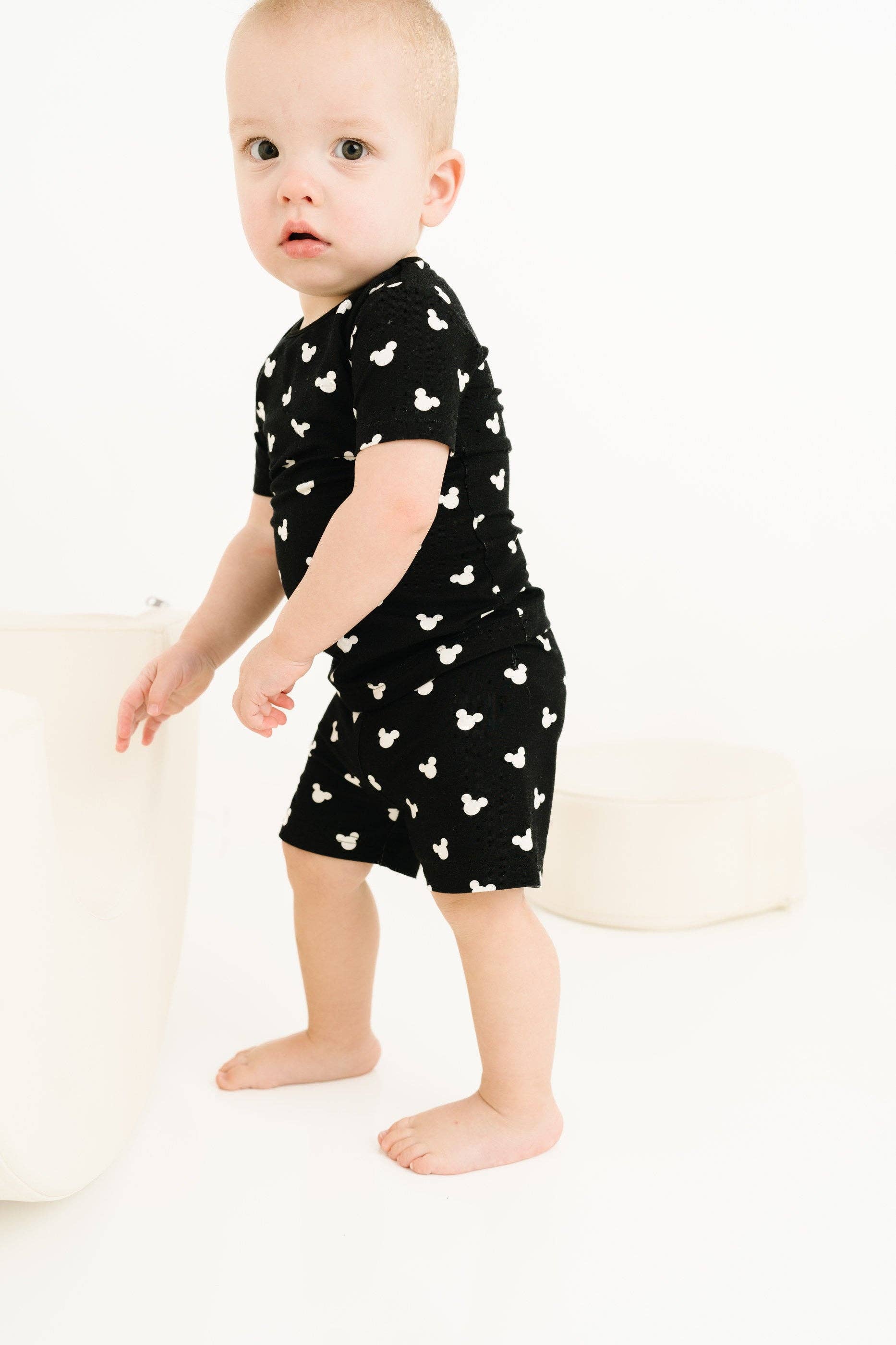 Little One Shop - Black Magical Bamboo Shorts Set