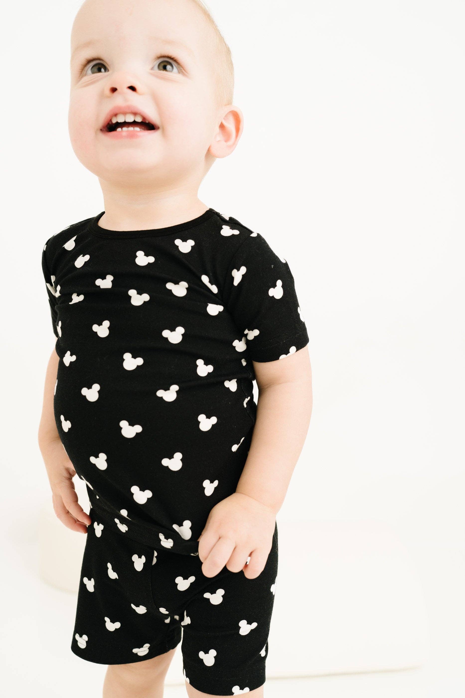 Little One Shop - Black Magical Bamboo Shorts Set
