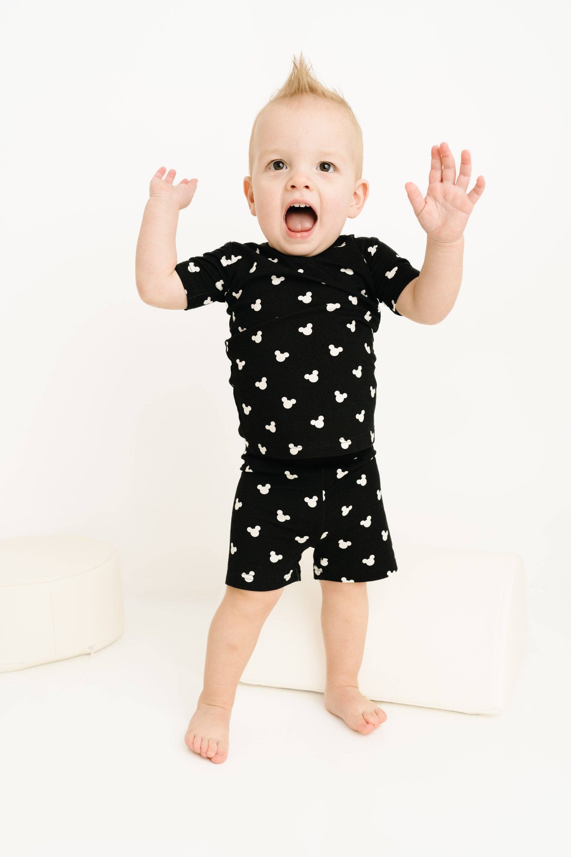 Little One Shop - Black Magical Bamboo Shorts Set