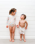 Load image into Gallery viewer, Sweet P Baby Co. - Checkered Magic Long Sleeve Swimsuit - UPF 50