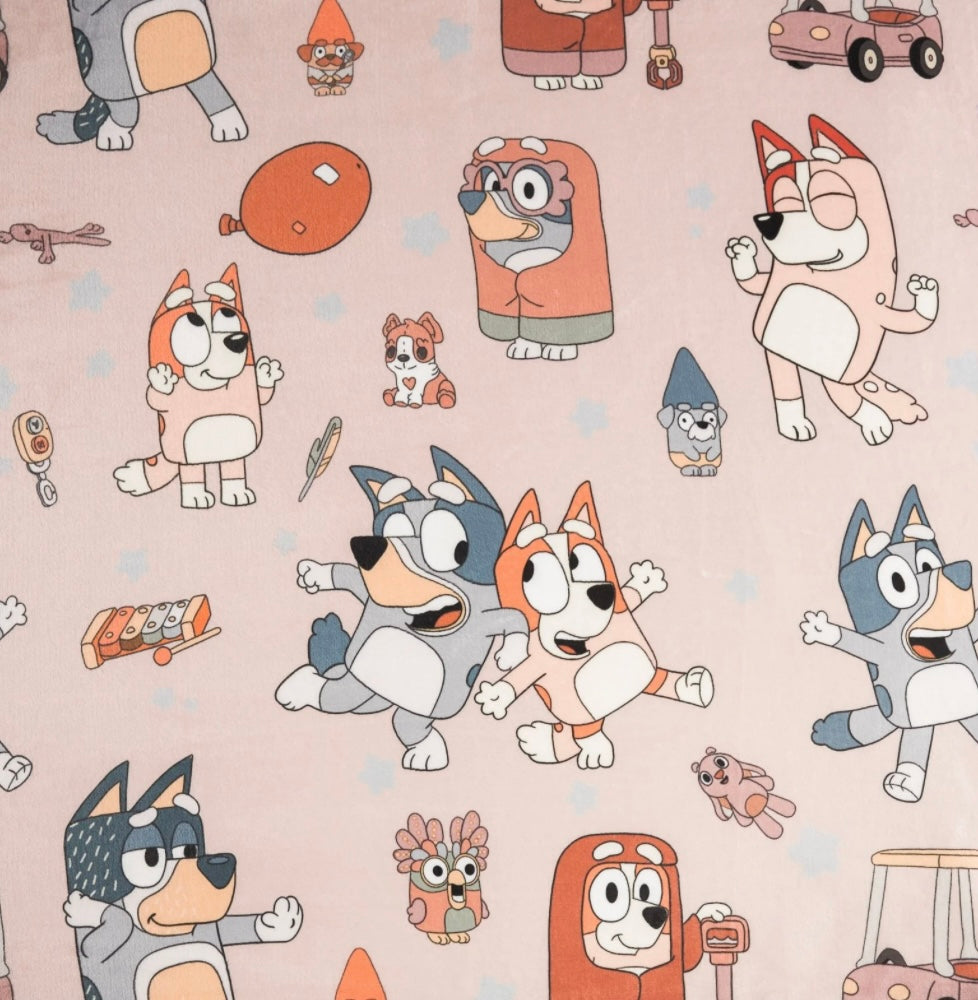 Sweet Ellie Sue - Blue Dog & Friends Throw Blanket