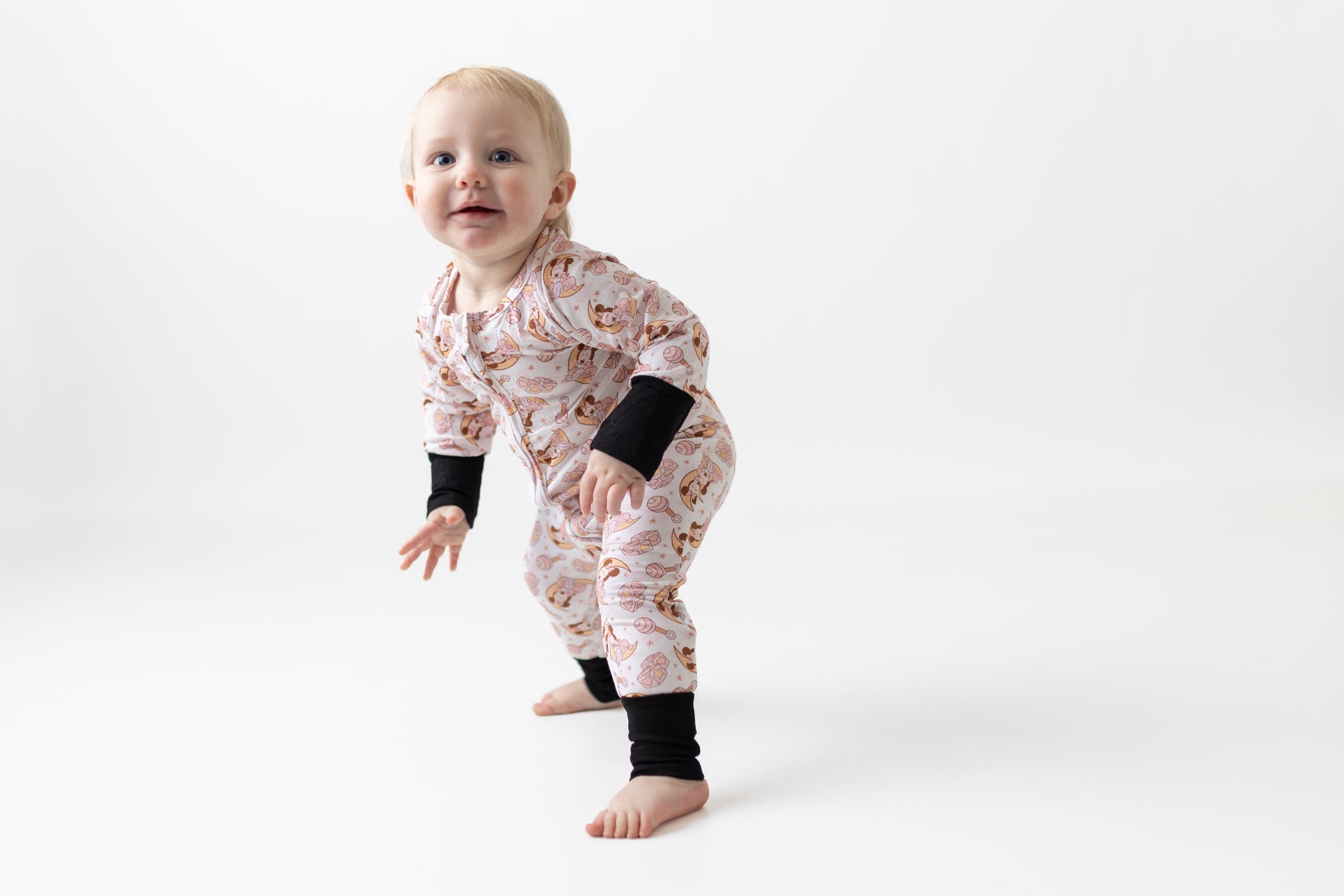 Baby Pink Bamboo Zip Romper