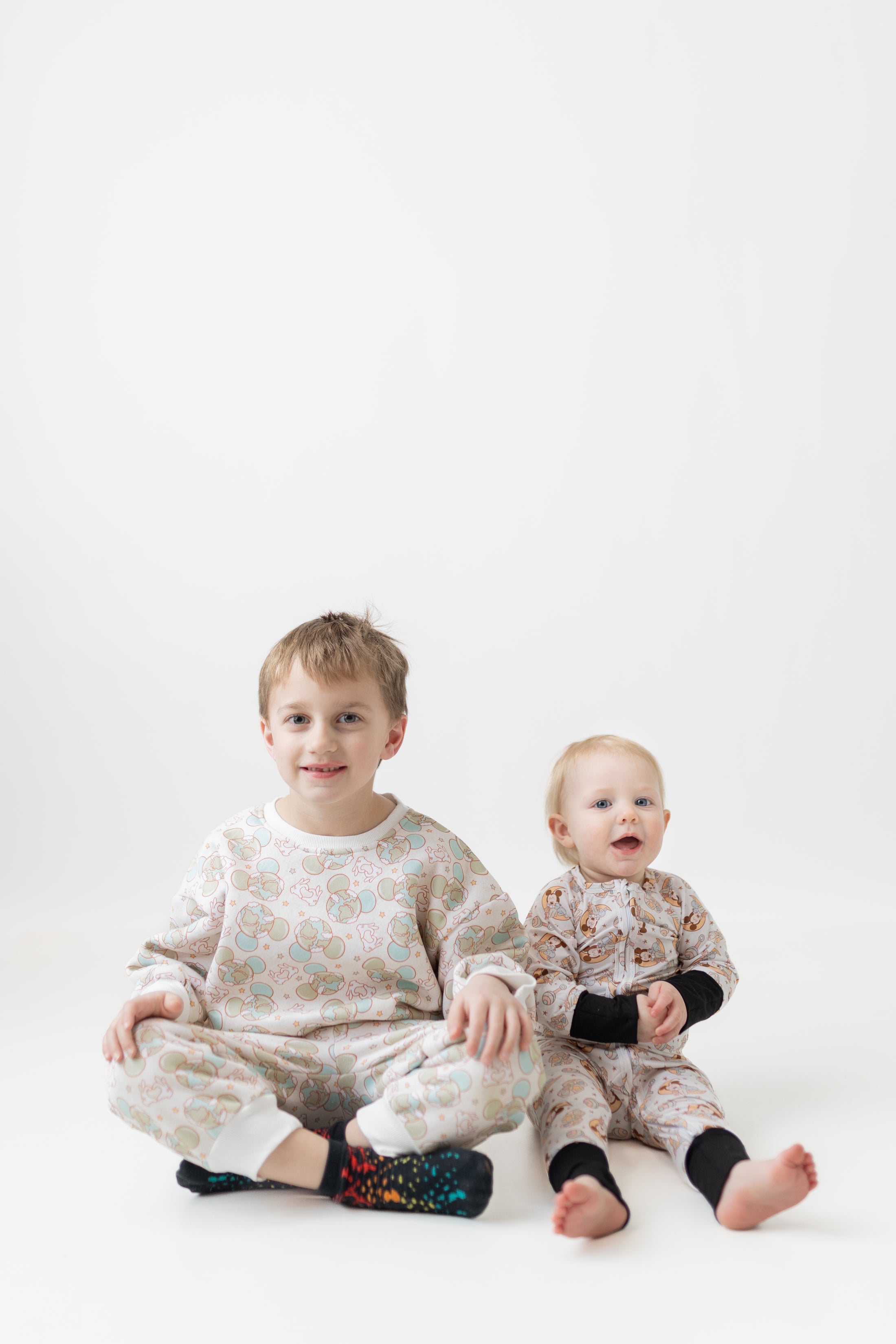 Baby Blue Bamboo Zip Romper
