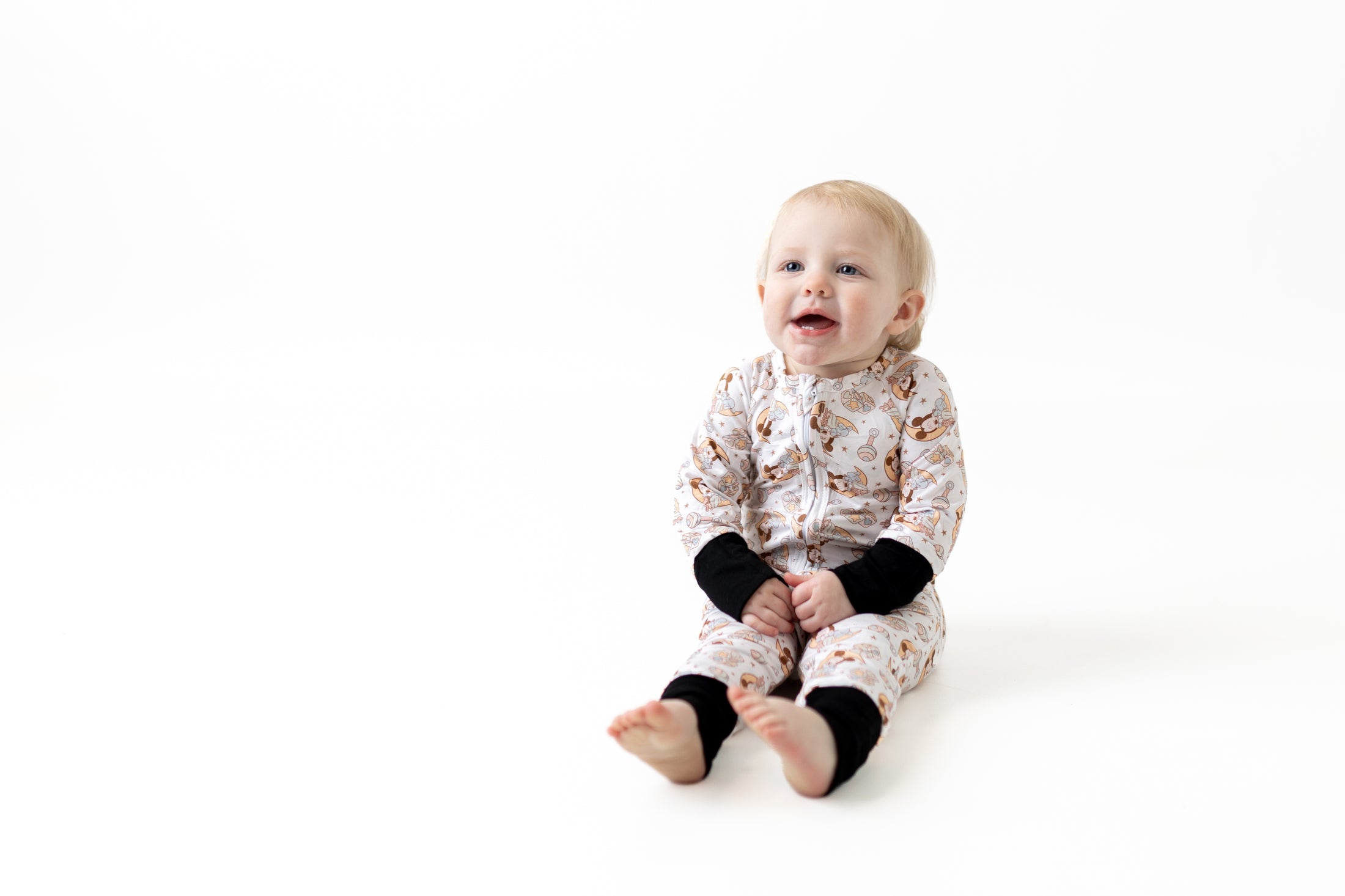 Baby Blue Bamboo Zip Romper