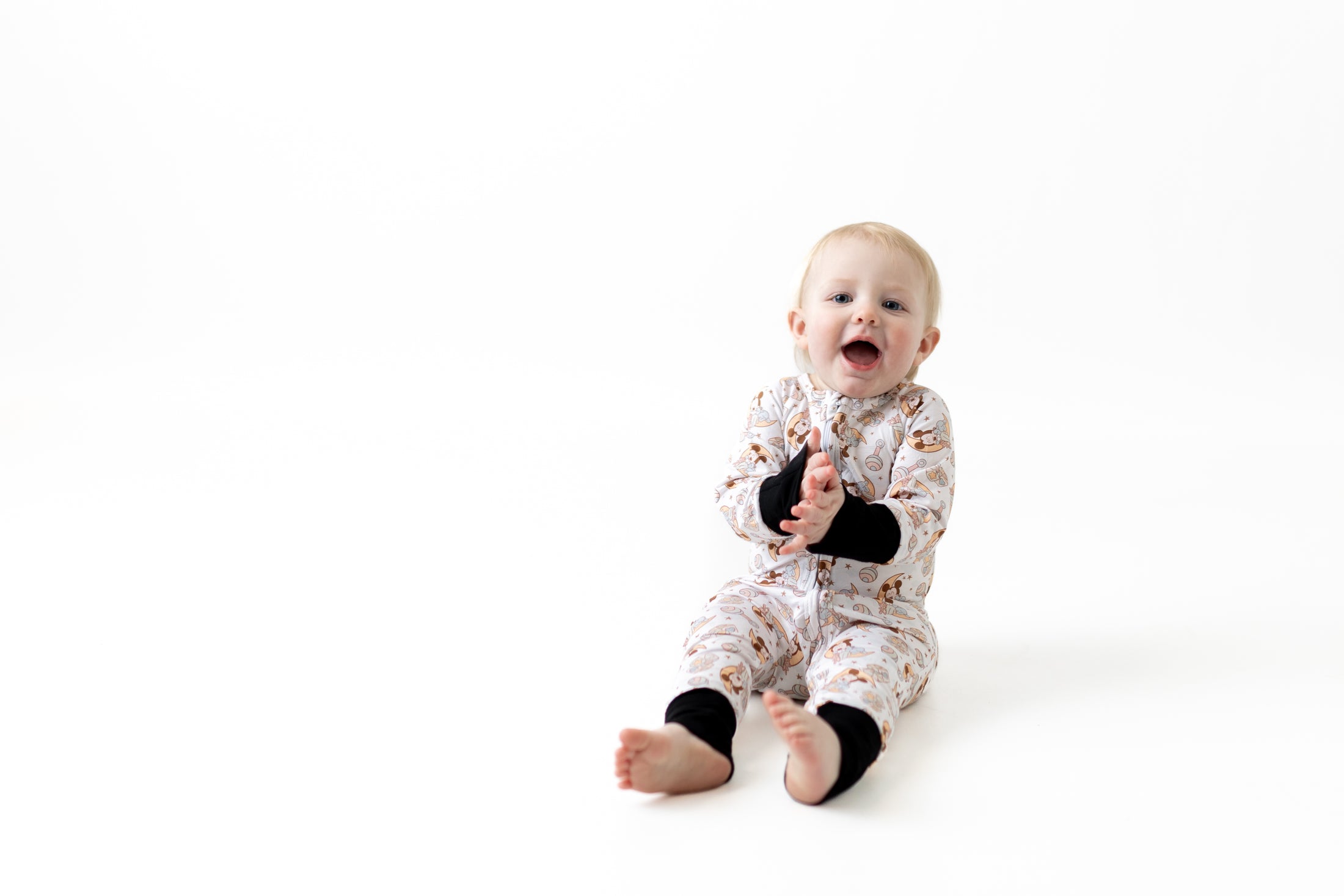 Baby Blue Bamboo Zip Romper