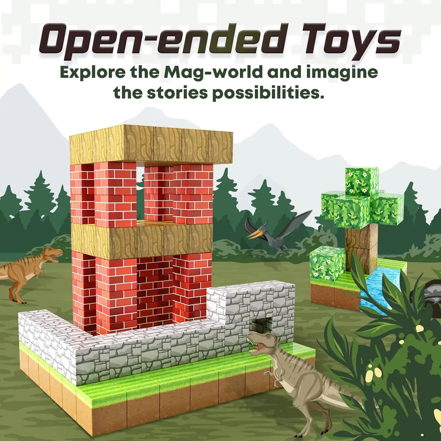 100PCS Magnetic Mine Crafting Blocks Toy