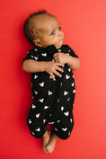 Load image into Gallery viewer, Little One Shop - Black Magical Bamboo Short Romper