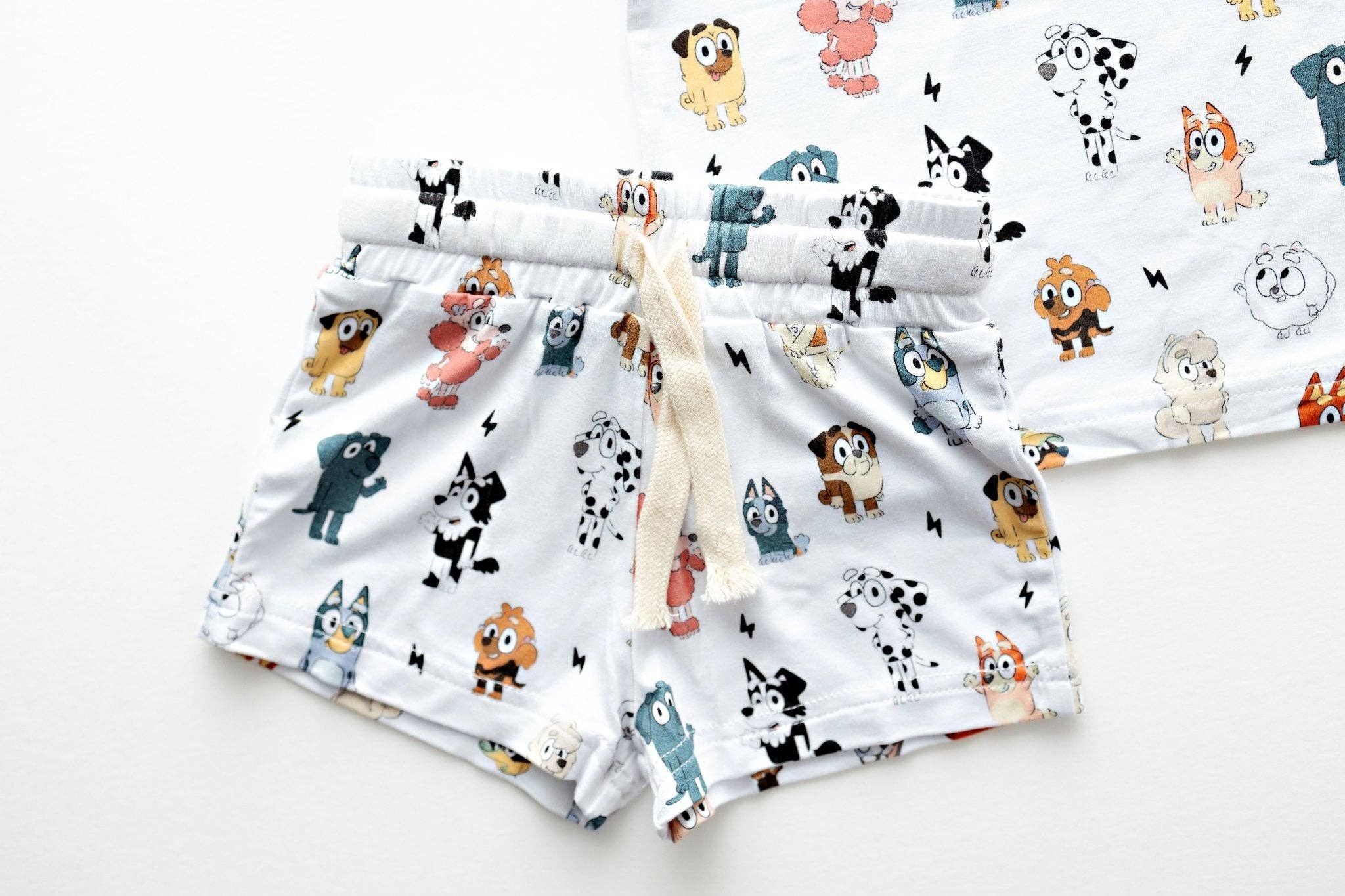 Sweet Ellie Sue - Blue Dog & Friends Shorts Set