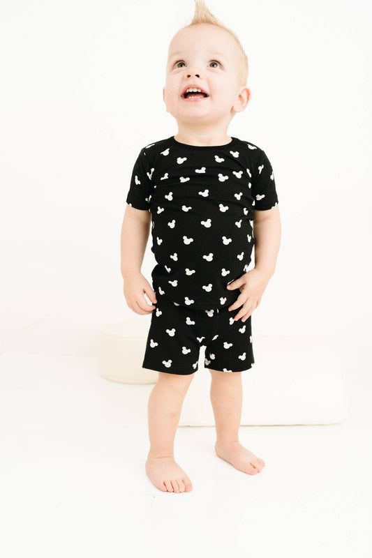 Little One Shop - Black Magical Bamboo Shorts Set