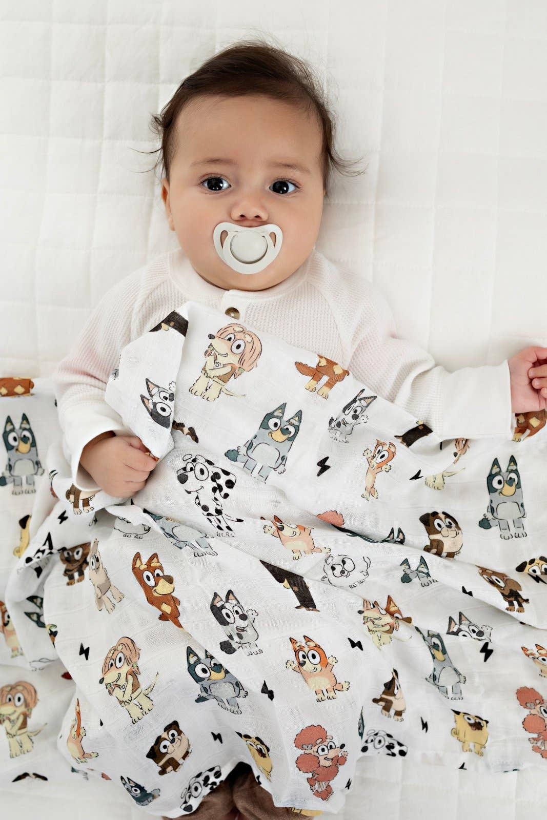 Sweet Ellie Sue - Blue Dog & Friends Muslin Blanket: Plus