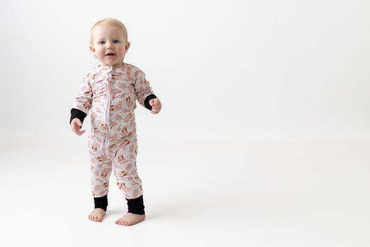 Baby Pink Bamboo Zip Romper