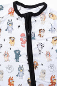 Load image into Gallery viewer, Sweet Ellie Sue - Blue Dog & Friends Zipper Romper
