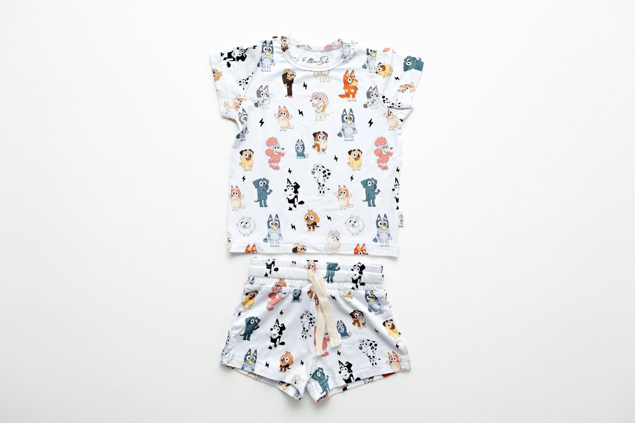 Sweet Ellie Sue - Blue Dog & Friends Shorts Set