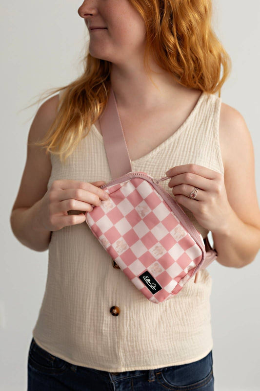 Sweet Ellie Sue - Rose Checkers Belt Bag