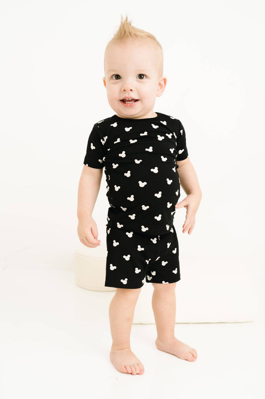 Little One Shop - Black Magical Bamboo Shorts Set