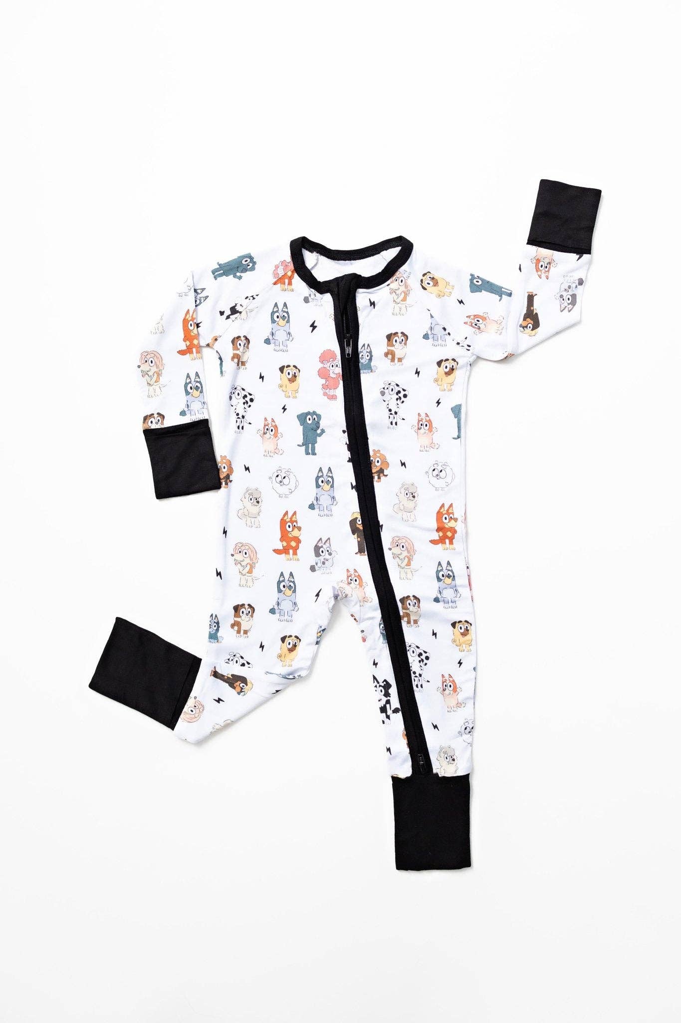 Sweet Ellie Sue - Blue Dog & Friends Zipper Romper